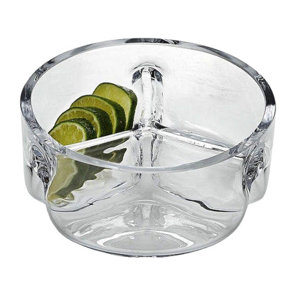 Divided Serving Bowl |Trista Crystal Three Section Serving Bowl - Nature Home Decor