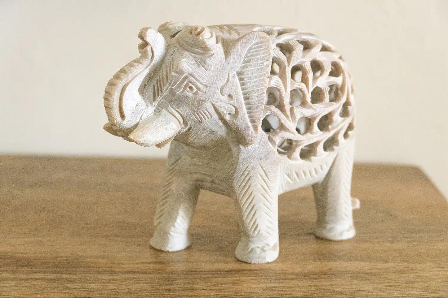 Hand Carved Soapstone Elephants - Nature Home Decor