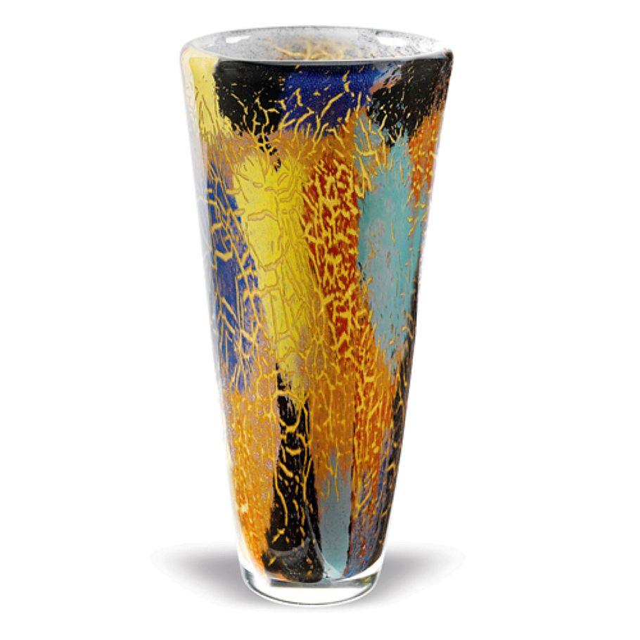 Firestorm 12 inch Murano Style Art Glass Decorative Vase - Nature Home Decor