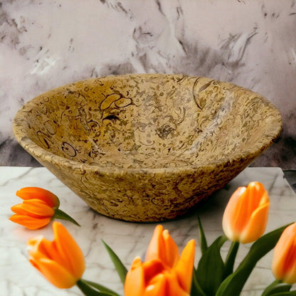 Fossil Stone Modern Fruit Bowl - Nature Home Decor