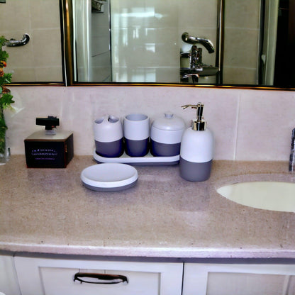 Bathroom Accessories Set with Vanity Tray | Rainbow Elite Collection - Nature Home Decor