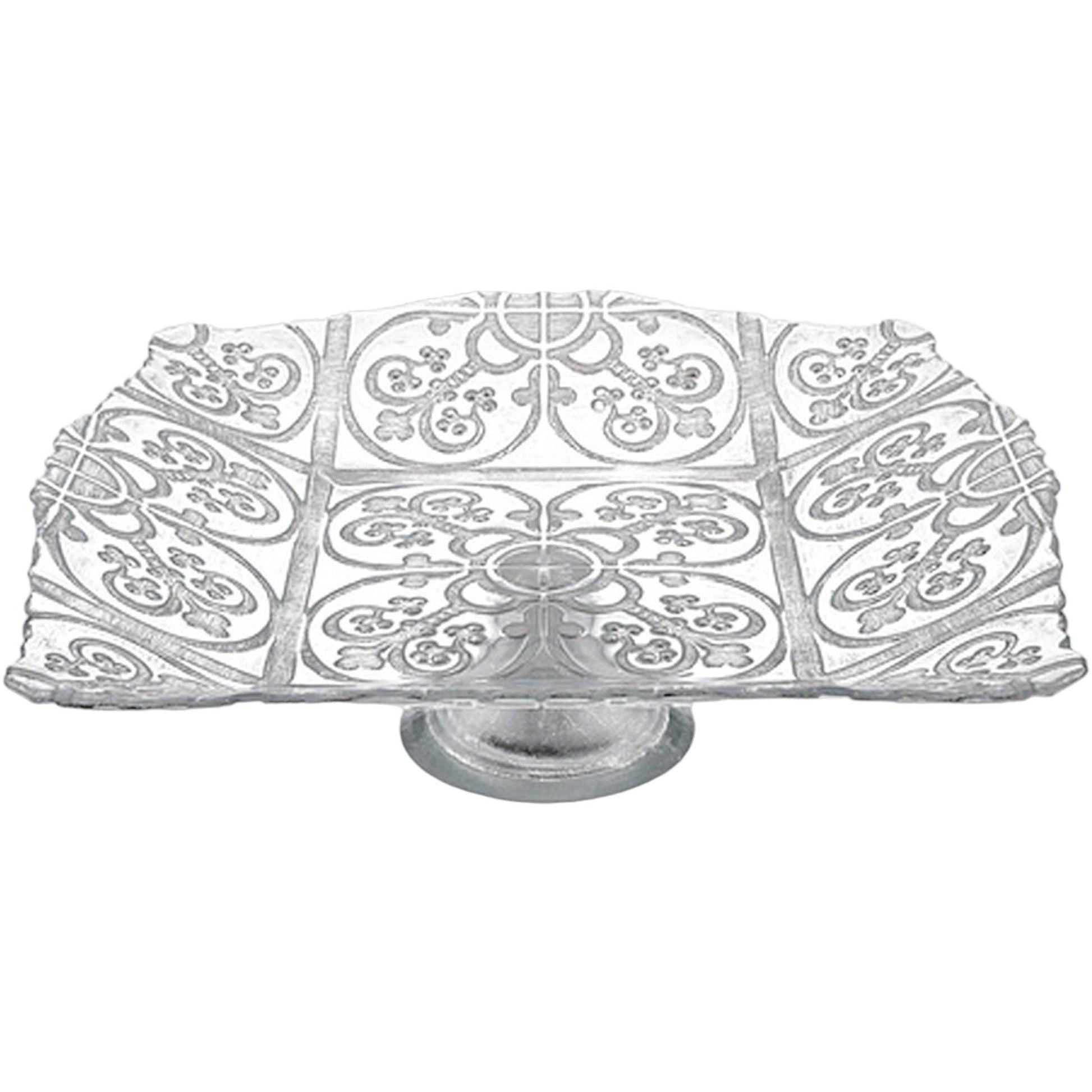 Guinnevere Silver Serving Dish - 12 inch Party Tray - Nature Home Decor