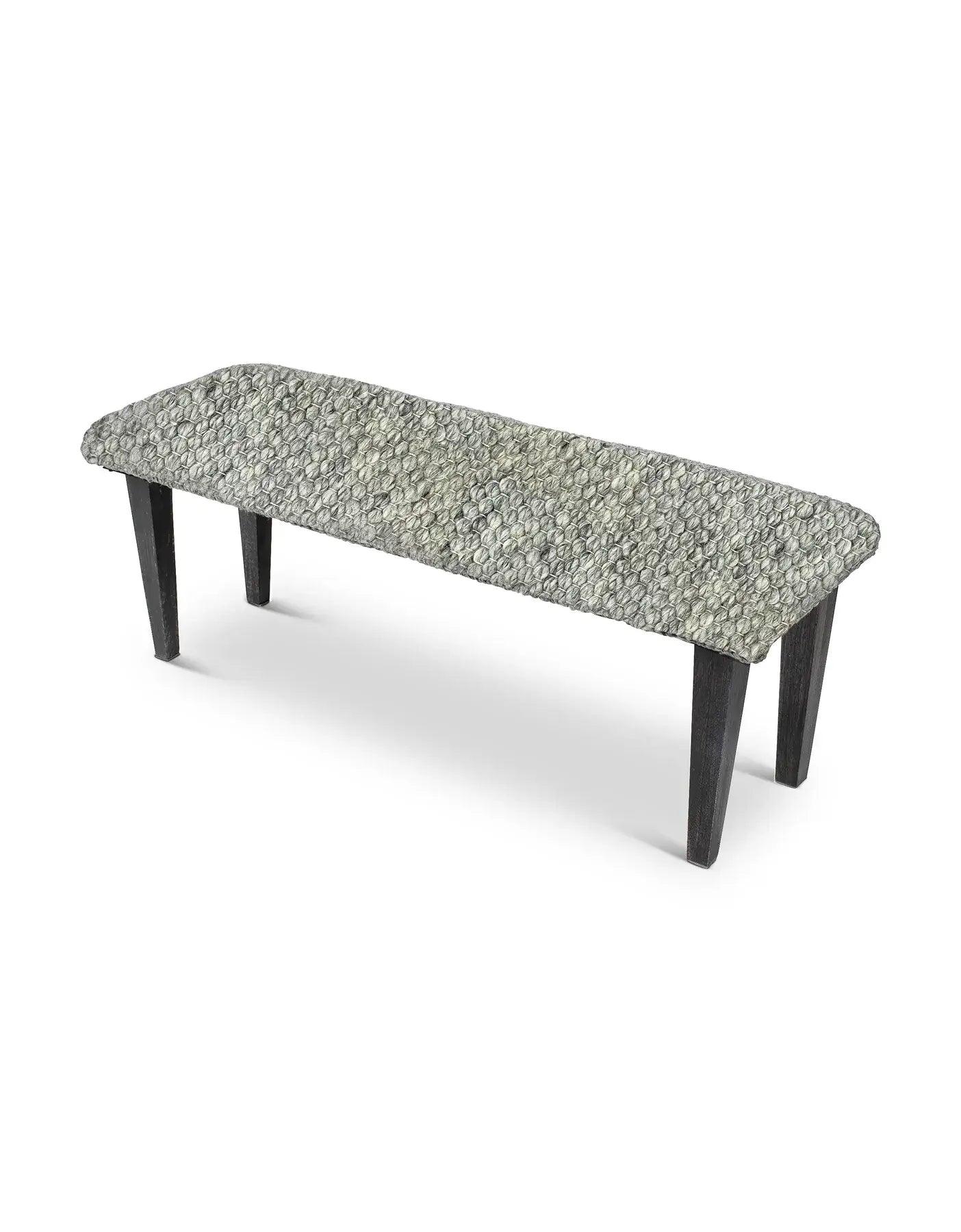 Handwoven Clean Grey Dining Room Table Bench - Nature Home Decor