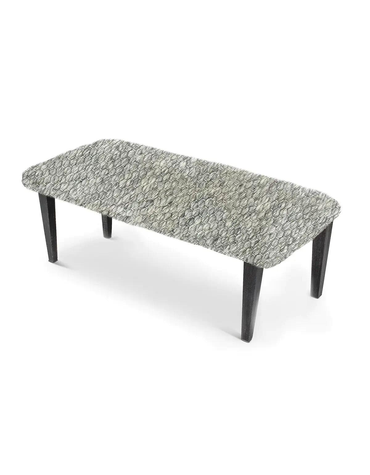 Handwoven Clean Grey Dining Room Table Bench - Nature Home Decor