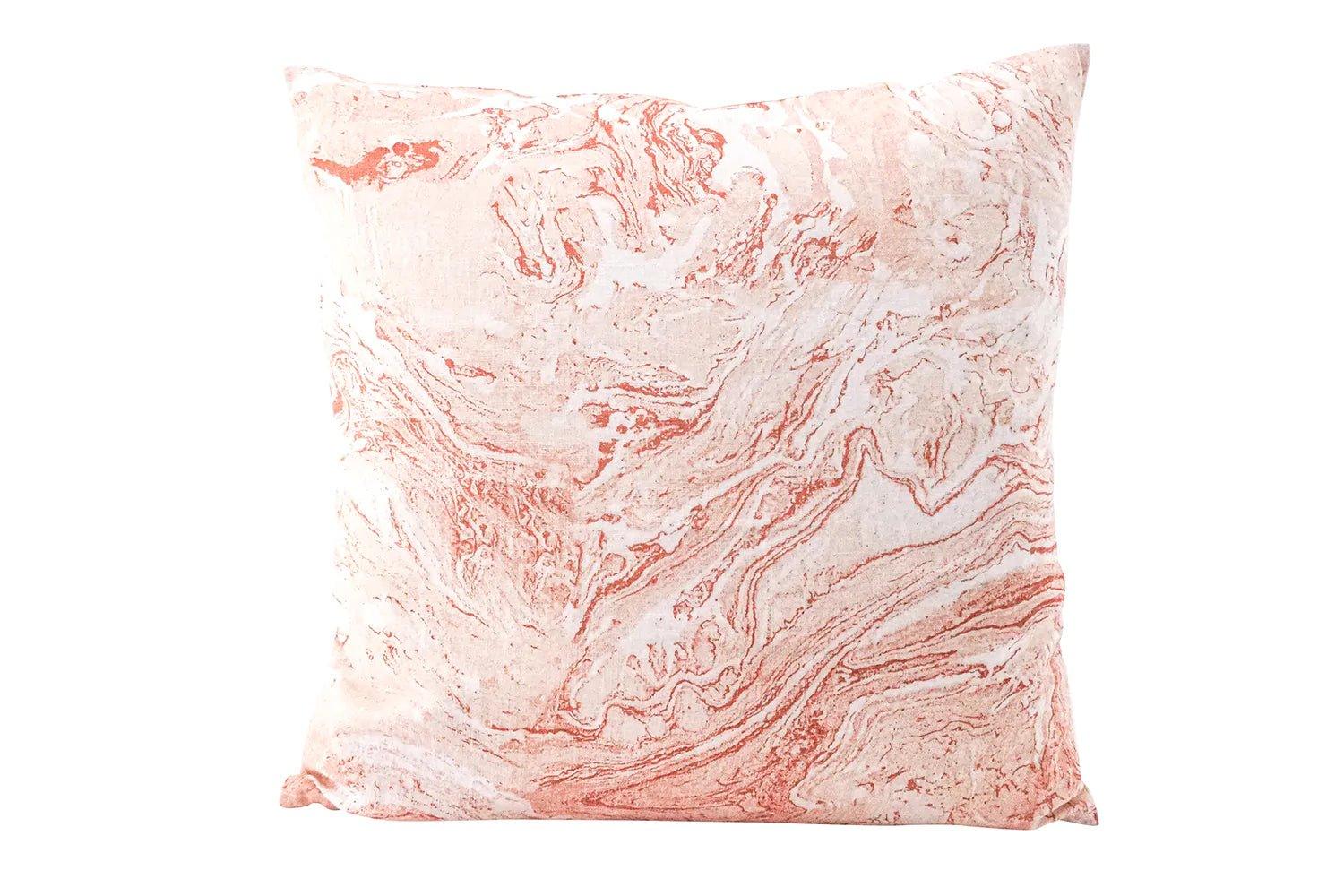 Linen Pillow Covers in Handcrafted Marble Print - Nature Home Decor