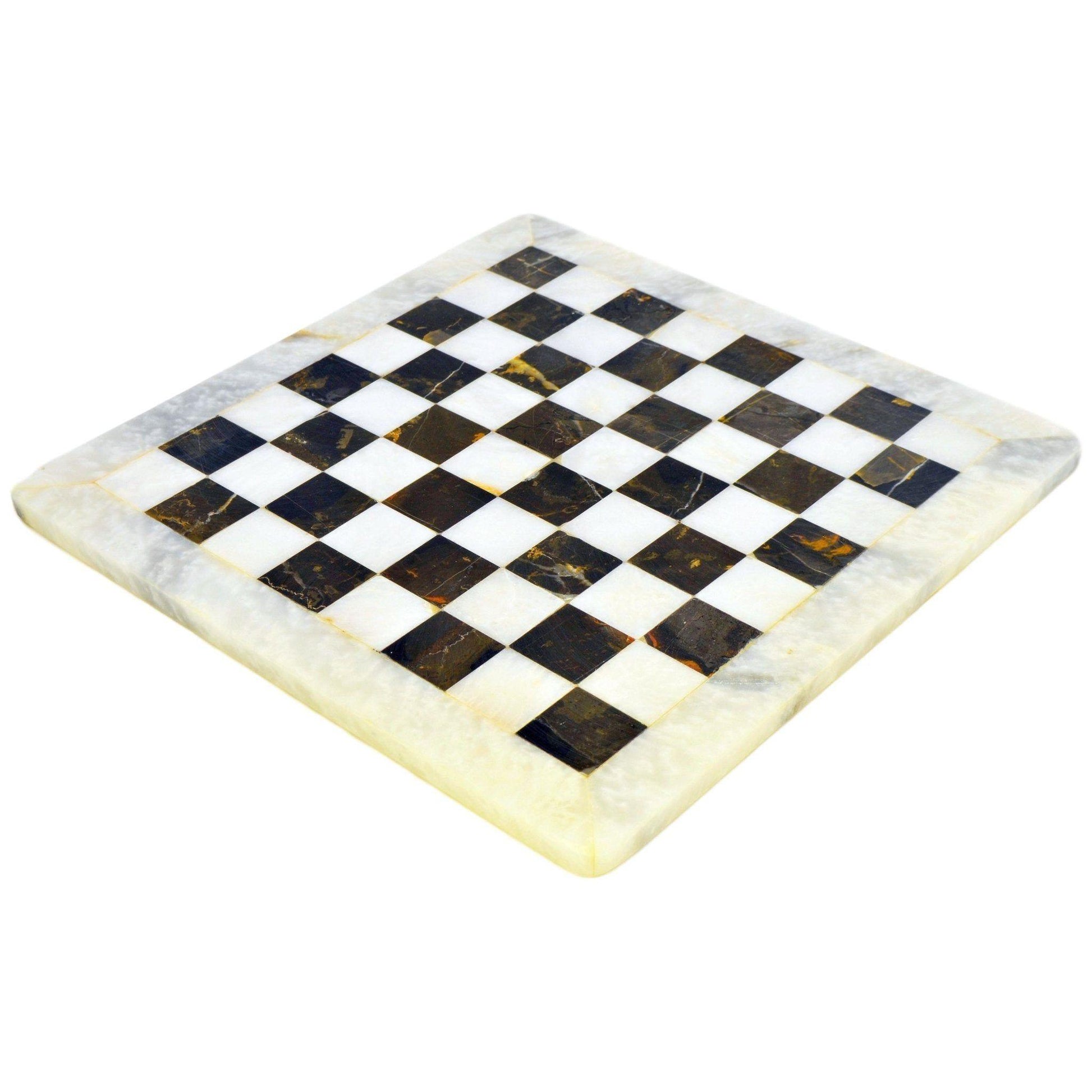 Luxury Chess Set in Michelangelo and White Marble - Nature Home Decor