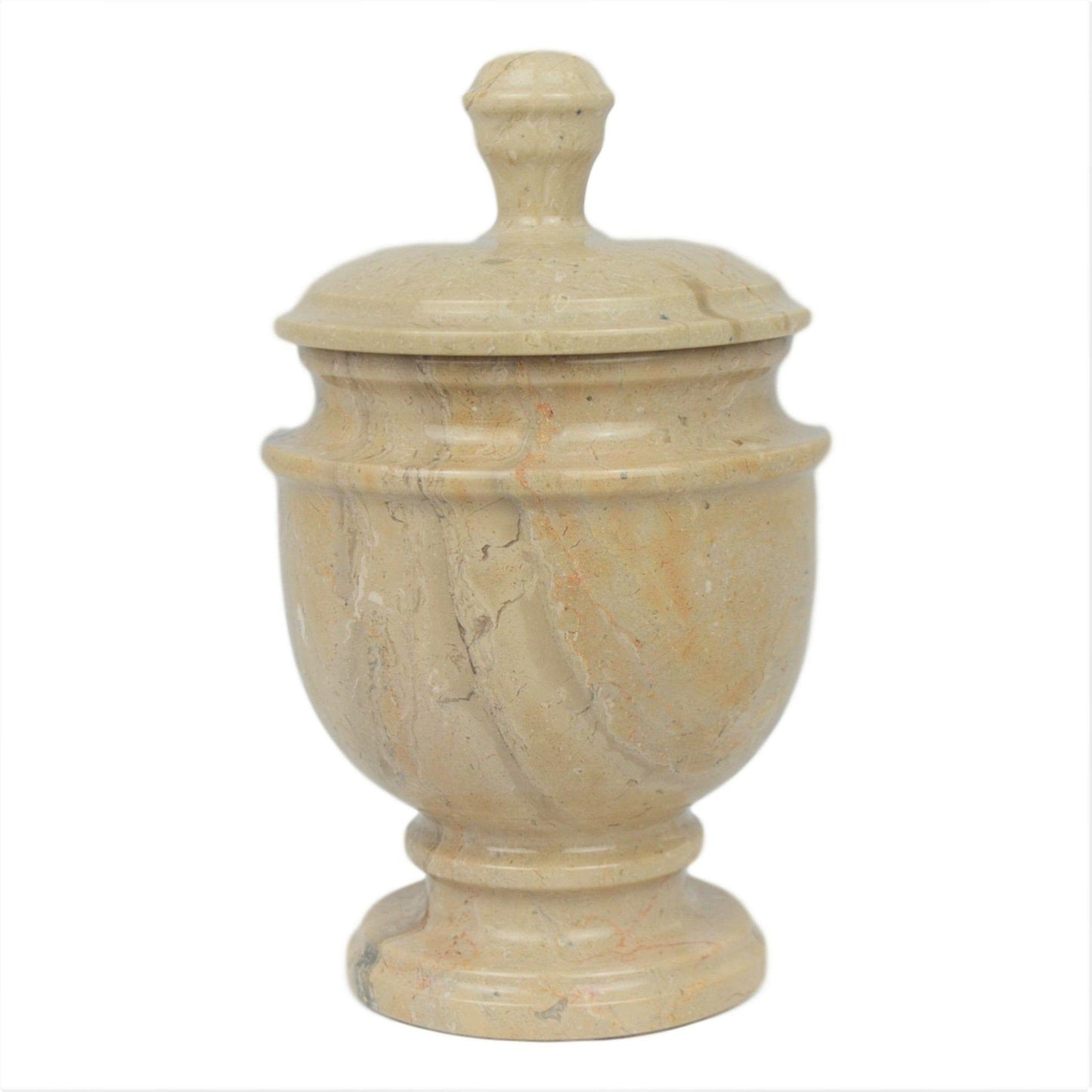 Marble Canister - Luxury Bathroom Accessory of Sahara Beige Marble - Nature Home Decor