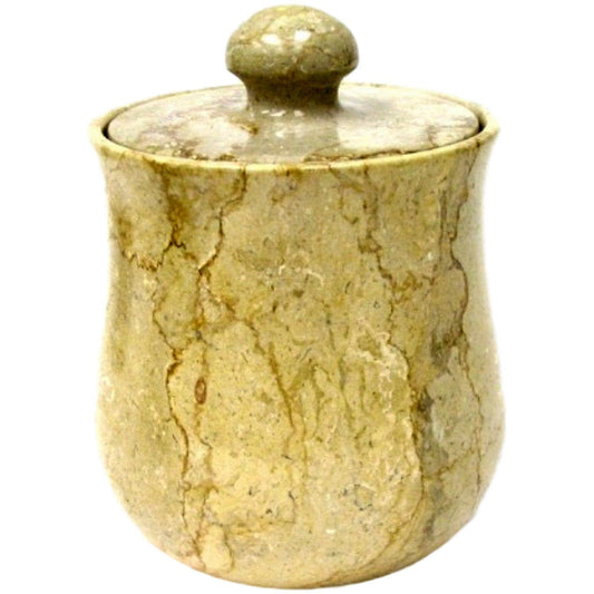Marble Canister | Sahara Beige Marble 8-inch Modern Kitchen Canister - Nature Home Decor