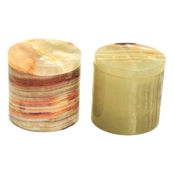 Onyx Decorative Pill Boxes | Set of Two - Nature Home Decor