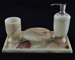 Pistachio Onyx Bathroom Accessories Set of Atlantic Collection - Nature Home Decor
