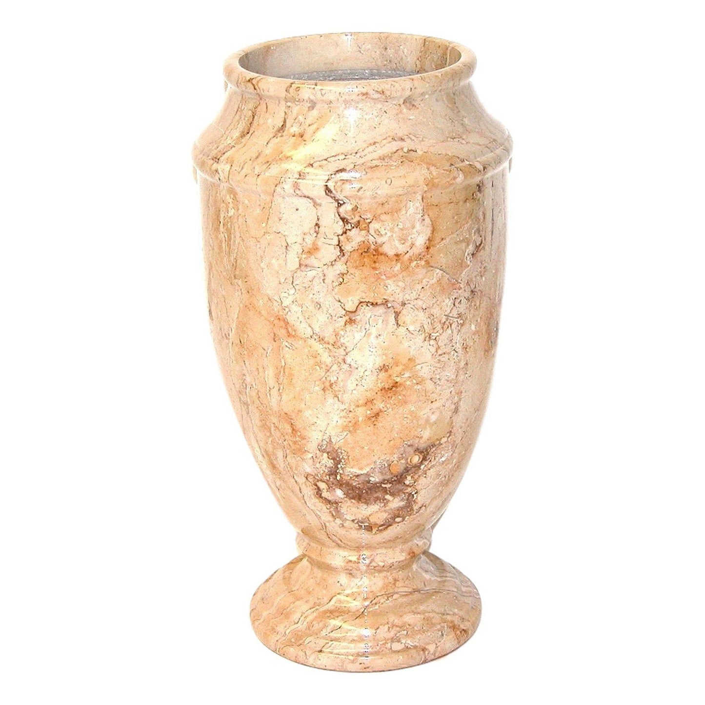 Sahara Beige Marble 13-inches Tall Decorative Vase - Nature Home Decor