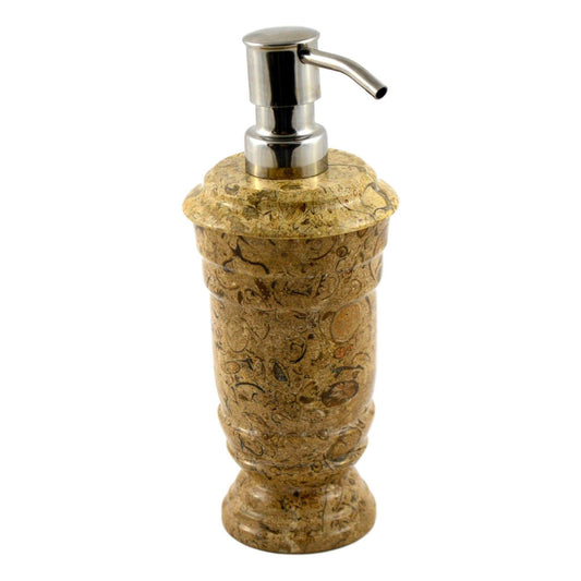 Soap and Lotion Dispenser of Fossil Stone - Nature Home Decor
