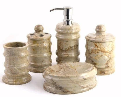 Soap & Lotion Dispenser of Sahara Beige Marble - Bengal Collection - Nature Home Decor
