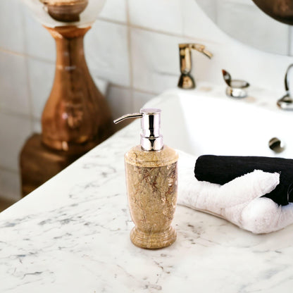 Soap & Lotion Dispenser of Sahara Beige Marble - Nature Home Decor