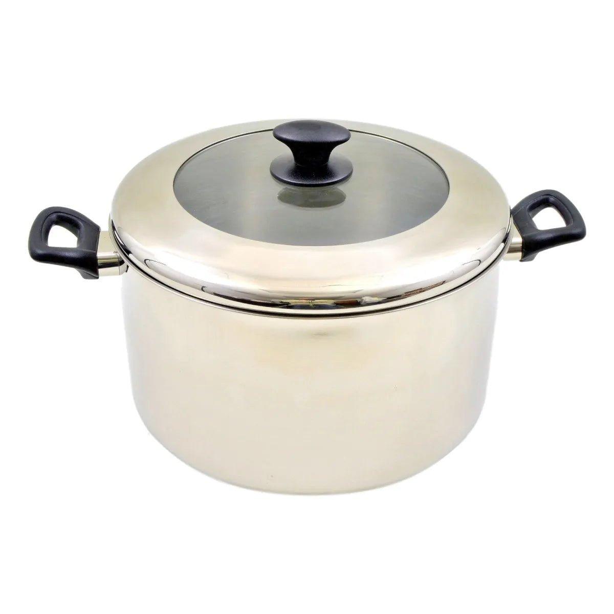 Stainless Steel Stock Pot with Glass Lid - Nature Home Decor