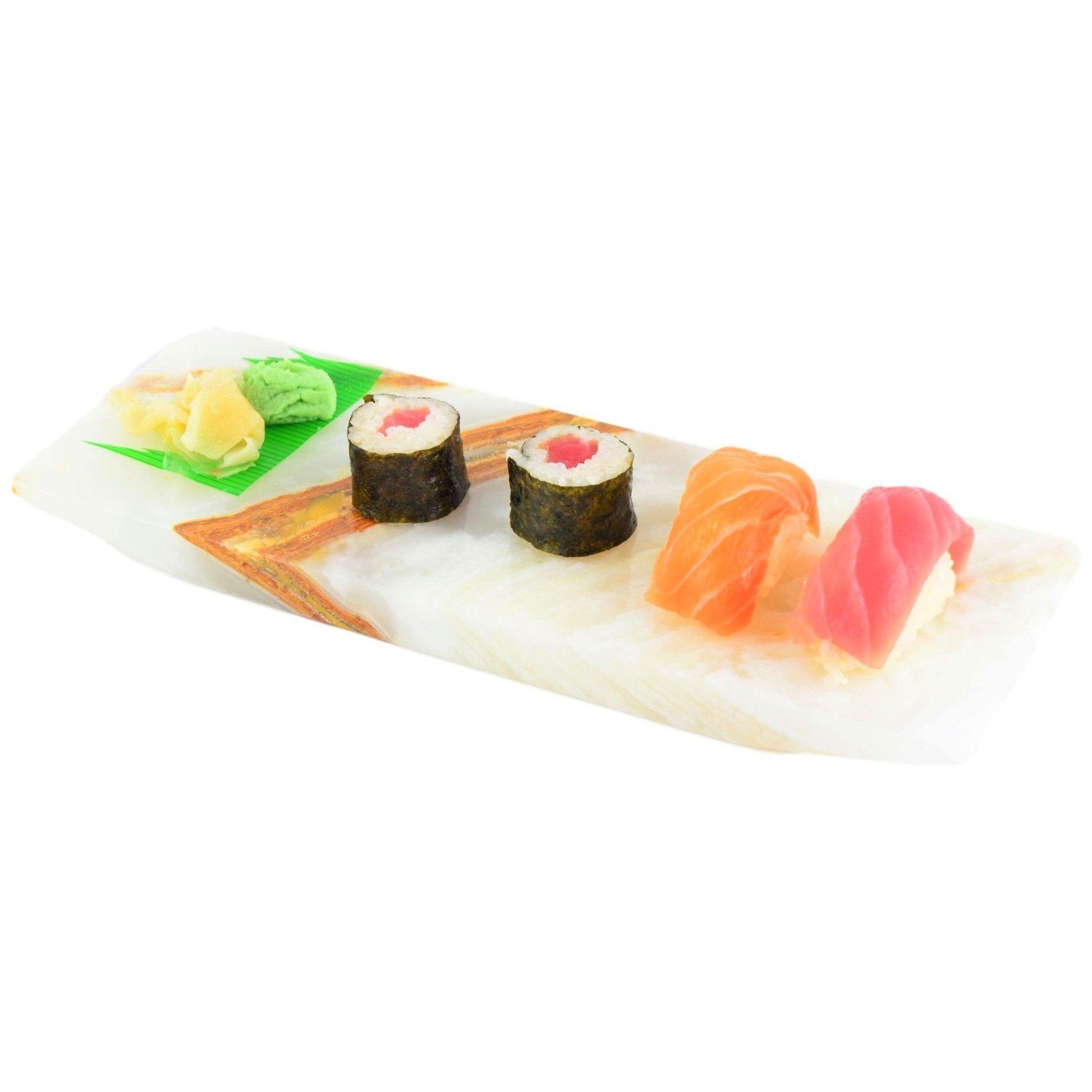 Sushi Plates Crafted from White Onyx - Nature Home Decor