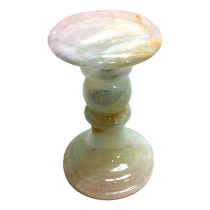 Unique Candle Holders | White Onyx 7-inch Candle Holder - Nature Home Decor