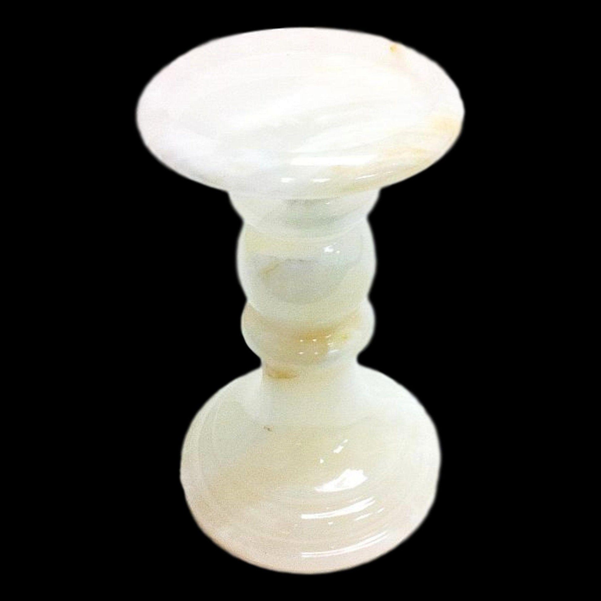 Unique Candle Holders | White Onyx 7-inch Candle Holder - Nature Home Decor