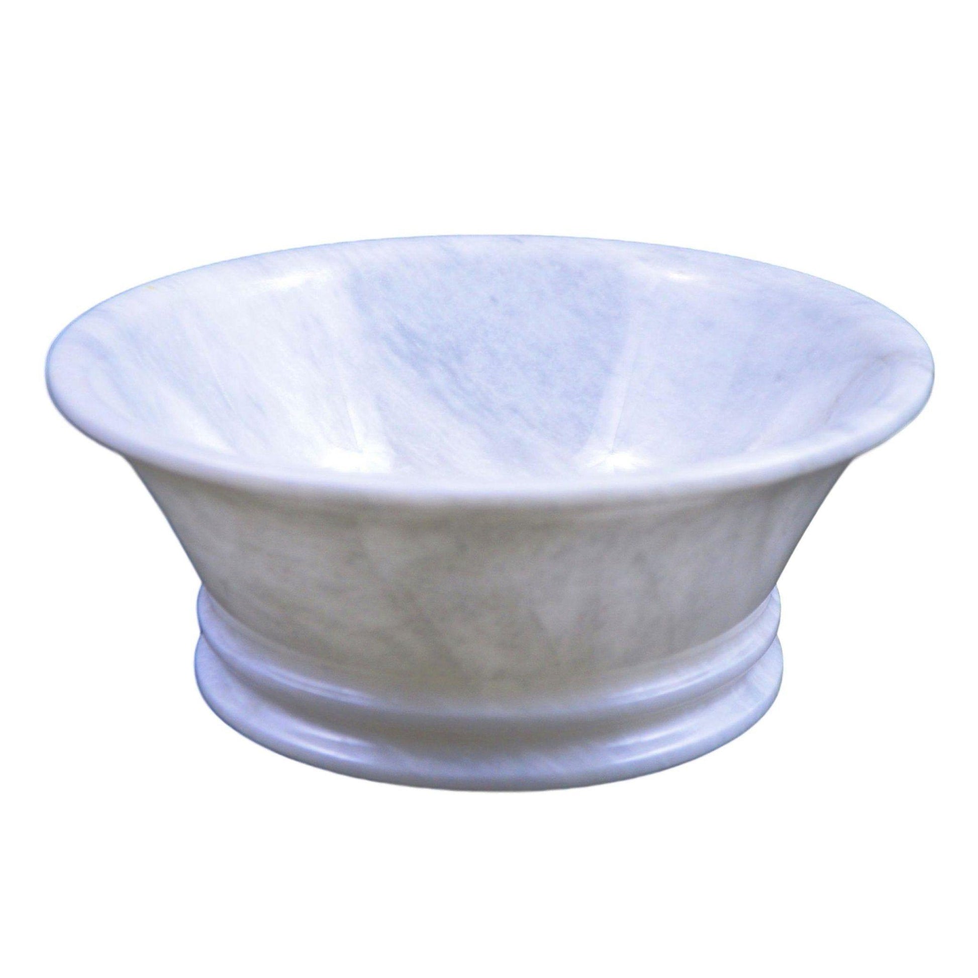 White Fruit Bowl | White Marble 8-inch Classic Fruit Bowl - Nature Home Decor